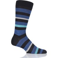 Mens 1 Pair Pantherella Salton Space Dye Stripe Cotton Socks