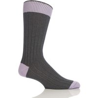 Mens 1 Pair Pantherella Soft Cotton Leisure Socks With Contrast Heel & Toe