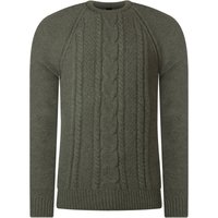 Mens Great & British Knitwear 100% Lambswool Chunky Cable Knit Crew Neck Jumper