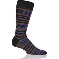 Mens 1 Pair Pantherella Modern Collection Brixton Banded Stripe Socks