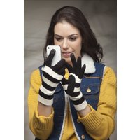 Ladies 1 Pair Isotoner Smartouch Fine Knit Stripe Gloves