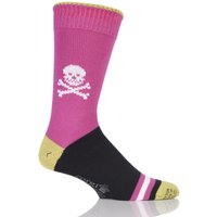 Mens 1 Pair Corgi Heavyweight 100% Cotton Skull Socks With Contrast Heel, Toe And Tipping