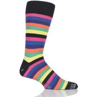 Mens 1 Pair Corgi Lightweight Cotton Block Striped Socks
