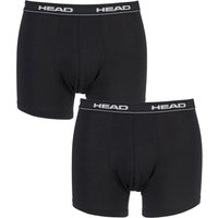Mens 2 Pack Head Basic Cotton Boxer Shorts In Black