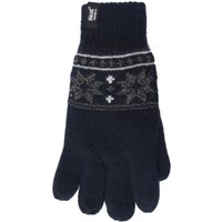 Mens 1 Pair Heat Holders 2.3 Tog Fairisle Gloves In Navy