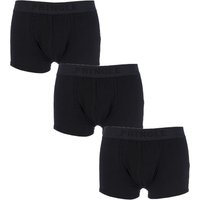 Mens 3 Pack Pringle Plain Cotton Boxer Shorts In Black