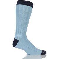 Mens 1 Pair SockShop Of London 85% Cashmere Contrast Top Heel And Toe Ribbed Long Calf Socks