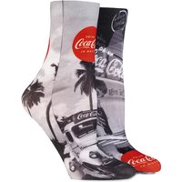 Ladies 2 Pair Coca Cola Vintage Printed Socks