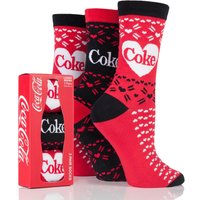 Ladies 3 Pair Coca Cola Heart Design Cotton Socks