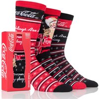 Mens 3 Pair Coca Cola Holidays Are Coming Cotton Socks