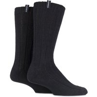 Mens 2 Pair Glenmuir Merino Wool Blend Ribbed Boot Socks