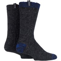 Mens 2 Pair Glenmuir Merino Wool Blend Cable Knit Boot Socks