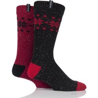 Mens 2 Pair Glenmuir Wool Blend Fairisle Speckled Yarn Boot Socks