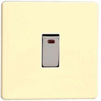 Varilight 20A 1-Way Single White Chocolate Switch With Neon
