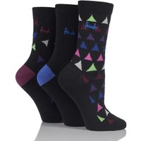Ladies 3 Pair Pringle Leah Plain And Triangle Patterned Cotton Socks