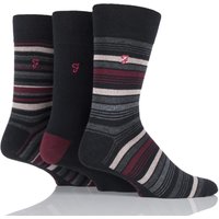 Mens 3 Pair Farah Classic Luxury Stripe Cotton Socks