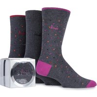 Mens 3 Pair Pringle Gift Boxed Rosewell Plain, Spotty And Square Cotton Socks