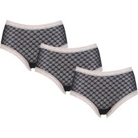 Ladies 3 Pair Kinky Knickers 'Black & Ivory' Diamond Daisy Classic Lace Knickers In Gift Box
