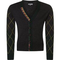 Mens Great & British Knitwear Scotland 100% Lambswool Argyle Arms V Neck Classic Fit Cardigan