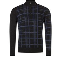 Mens Great & British Knitwear Scotland 100% Lambswool Grid Zip Through Cl Fit Sweater