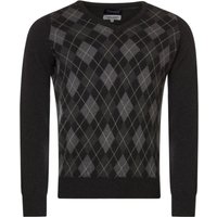 Mens Great & British Knitwear Scotland Touch Of Cashmere Argyle V Neck Classic Fit Sweater