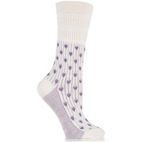 Ladies 1 Pair HJ Hall Heart Patterned Wool Blend Softop Socks