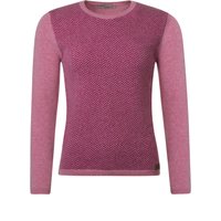 Ladies Great & British Knitwear 100% Lambswool Herringbone Round Neck Jumper With Elbow Patch Detail
