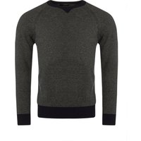 Mens Great & British Knitwear 100% Lambswool Crew Neck Striped Jumper With Neck Detail