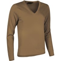Ladies Great & British Knitwear Made In Scotland 100% Cashmere V Neck Browns And Greens