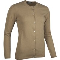 Ladies Great & British Knitwear Made In Scotland 100% Cashmere Golfer Cardigan Browns And Greens