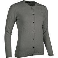 Ladies Great & British Knitwear Made In Scotland 100% Cashmere Golfer Cardigan Blues And Greys