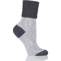 Ladies 1 Pair Pantherella Chloe Textured Wool And Cashmere Turn Over Top Socks