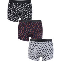 Mens 3 Pack Braintree Dog Design Bamboo And Organic Cotton Boxer Shorts In Gift Box