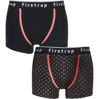 Mens 2 Pack Firetrap Plain And Cross Dot Cotton Boxer Shorts