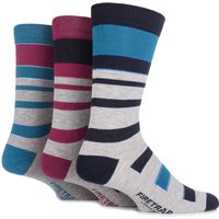 Mens 3 Pair Firetrap Mixed Striped Cotton Socks