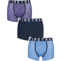Mens 3 Pack Firetrap Swallow, Plain And Striped Boxer Shorts