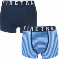 Mens 2 Pack Firetrap Plain And Striped Cotton Boxer Shorts