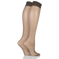 Ladies 2 Pair Pretty Polly Everyday Silver Fresh Support Knee Highs