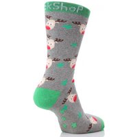 Ladies 1 Pair SockShop Christmas Rudolph Slipper Socks