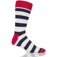 Mens And Ladies 1 Pair Happy Socks Stripe Combed Cotton Socks