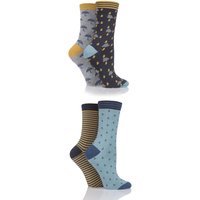 Ladies 4 Pair Thought Storm Bamboo Socks