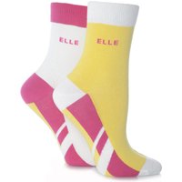 Ladies 2 Pair Elle Non-Cushioned Ankle Sports Socks