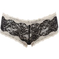 Ladies 1 Pair Kinky Knickers Black And Ivory Scalloped Lace Trim Knickers
