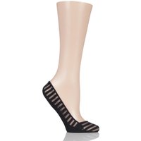 Ladies 1 Pair Elle Sheer Stripe Shoe Liner Socks With Grip
