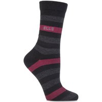 Ladies 1 Pair Elle Wool & Viscose Striped Socks