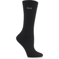Ladies 1 Pair Elle Wool Ribbed Boot Socks