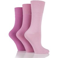 Ladies 3 Pair Gentle Grip Plain Mix Socks