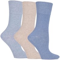 Ladies 3 Pair Gentle Grip Eva Plain Cotton Socks