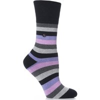 Ladies 1 Pair Gentle Grip Charlotte Striped Cushioned Socks
