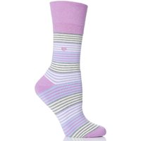 Ladies 1 Pair Gentle Grip Felicity Striped Cushioned Socks